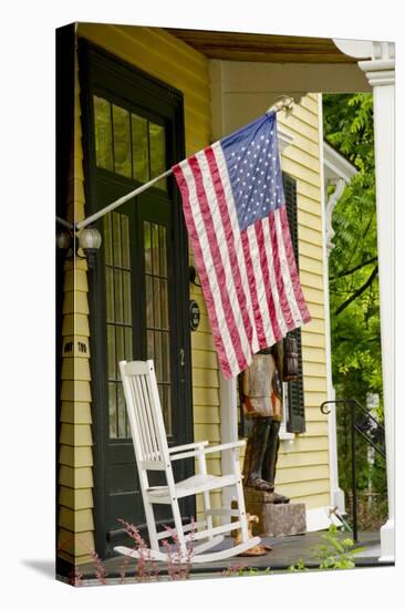 Historic Cooperstown House with Flag, Cooperstown, New York, USA-Cindy Miller Hopkins-Premier Image Canvas