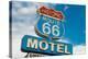 Historic Route 66 Motel Sign In California-flippo-Stretched Canvas