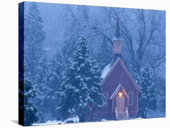 Historic Yosemite Valley Chapel During Heavy Snowfall in Yosemite National Park, California, USA-Chuck Haney-Premier Image Canvas