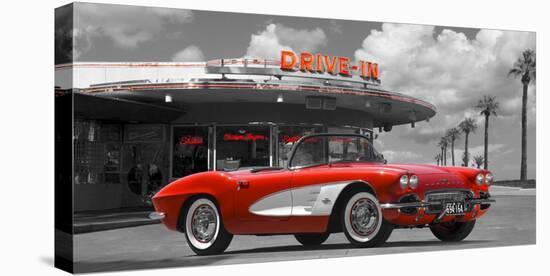 Historical diner, USA-Gasoline Images-Stretched Canvas