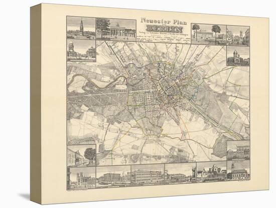 Historical Map of Berlin, Published by Verlag Von Gebrueder Rocca, Berlin 1838-W.v. Moellendorf-Premier Image Canvas