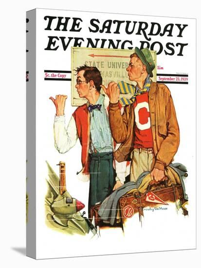 "Hitchhiking to State U.," Saturday Evening Post Cover, September 23, 1939-null-Premier Image Canvas