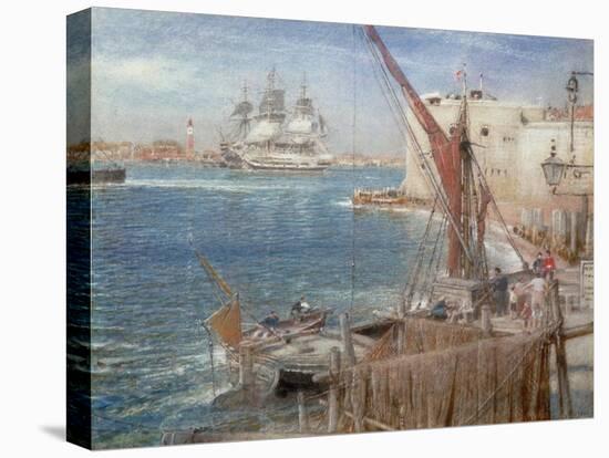 HMS the Victory at Portsmouth, 1907-Albert Goodwin-Premier Image Canvas