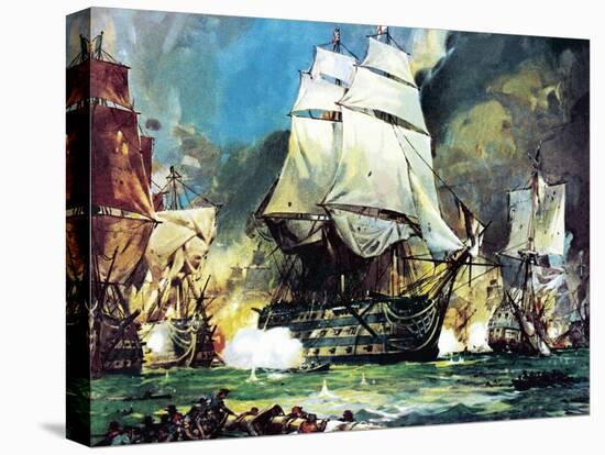 Hms Victory at the Battle of Trafalgar-McConnell-Premier Image Canvas