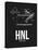 HNL Honolulu Airport Black-NaxArt-Stretched Canvas