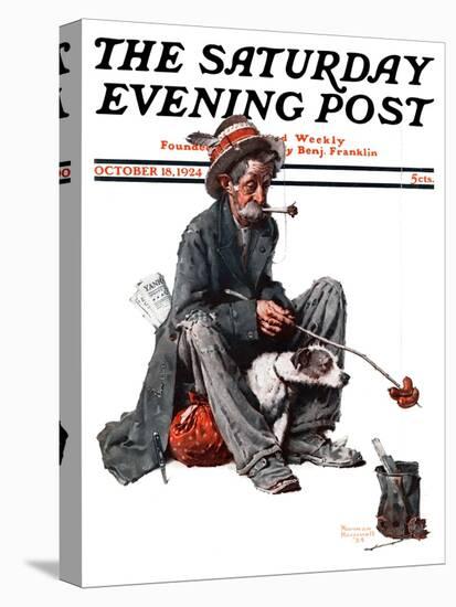 "Hobo" Saturday Evening Post Cover, October 18,1924-Norman Rockwell-Premier Image Canvas