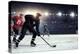 Hockey Match at Rink  . Mixed Media-Sergey Nivens-Premier Image Canvas