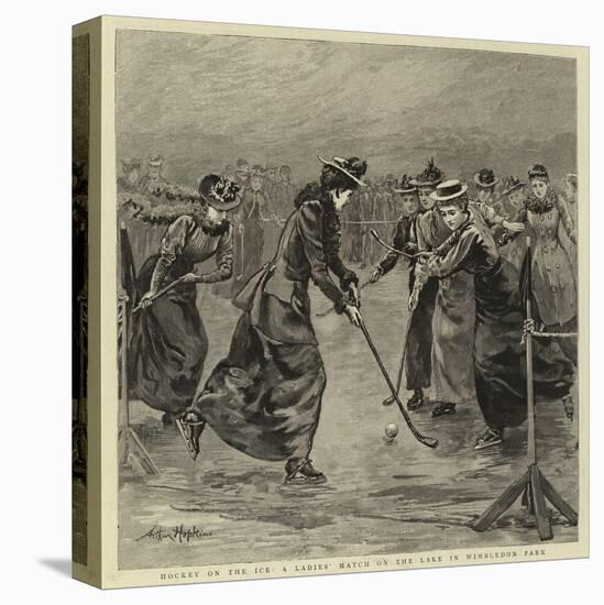 Hockey on the Ice, a Ladies' Match on the Lake in Wimbledon Park-Arthur Hopkins-Premier Image Canvas