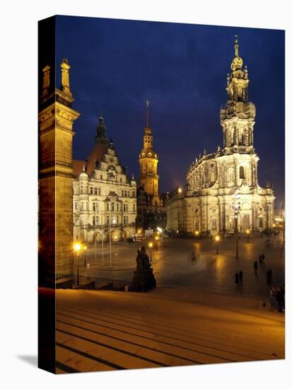 Hofkirche and Palace at Theaterplatz, Dresden, Saxony, Germany, Europe-Hans Peter Merten-Premier Image Canvas