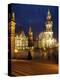 Hofkirche and Palace at Theaterplatz, Dresden, Saxony, Germany, Europe-Hans Peter Merten-Premier Image Canvas