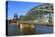 Hohenzollern Bridge with Cologne Cathedral, Cologne, North Rhine-Westphalia, Germany, Europe-Hans-Peter Merten-Premier Image Canvas