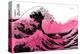 Hokusai - Pink Wave-null-Stretched Canvas