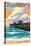 Holden Beach, North Carolina - Fishing Pier-Lantern Press-Stretched Canvas