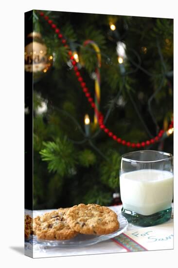 Holiday still life. Christmas cookies & milk for Santa. Property released.-Cindy Miller Hopkins-Premier Image Canvas