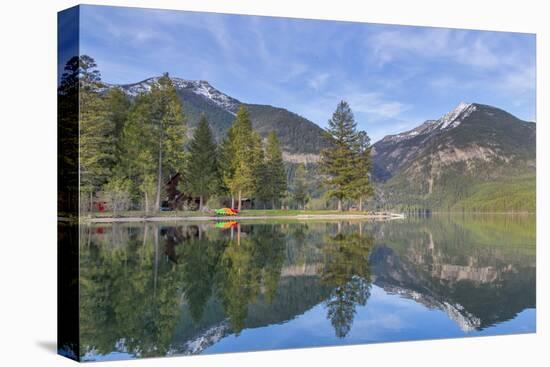 Holland Lake Lodge on Holland Lake in the Lolo National Forest, Montana, USA-Chuck Haney-Premier Image Canvas