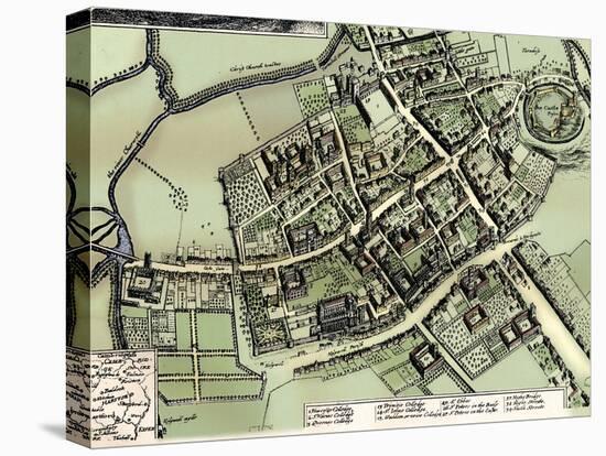 Hollar's plan of Oxford, c1643-Wenceslaus Hollar-Premier Image Canvas