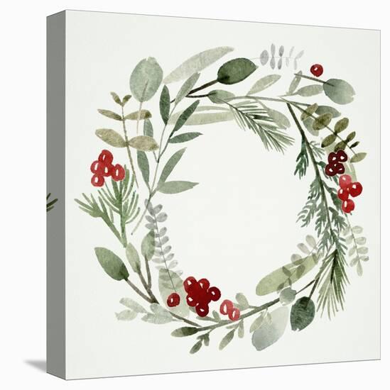 Holly Wreath II-Melissa Wang-Stretched Canvas