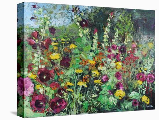 Hollyhock Garden, 2021 (oil on canvas)-Sylvia Paul-Premier Image Canvas