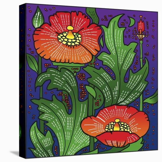 Hollyhocks 316-Howie Green-Premier Image Canvas