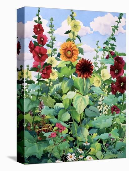 Hollyhocks and Sunflowers-Christopher Ryland-Premier Image Canvas