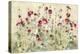 Hollyhocks Row Cool-Cheri Blum-Stretched Canvas