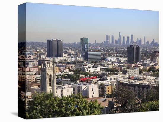 Hollywood and Downtown Skyline, Los Angeles, California, United States of America, North America-Wendy Connett-Premier Image Canvas