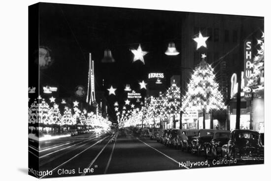 Hollywood, California - Santa Claus Lane Parade on Hollywood Blvd-Lantern Press-Stretched Canvas
