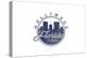 Hollywood, Florida - Skyline Seal (Blue)-Lantern Press-Stretched Canvas