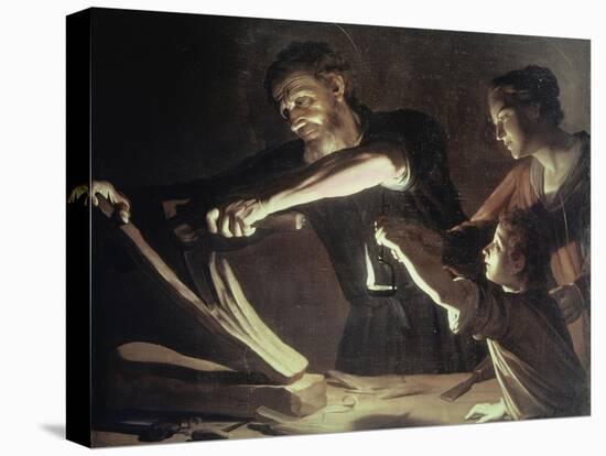 Holy Family in the Carpentery Shop-Gerrit van Honthorst-Premier Image Canvas