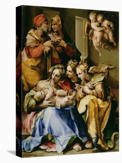 Holy Family with Saints Anne, Catherine of Alexandria, and Mary Magdalene, c.1560-9-Nosadella-Premier Image Canvas