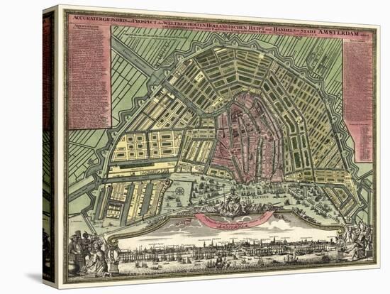 Homann Erben’s Accurate Map of Amsterdam 1727-Vintage Lavoie-Premier Image Canvas