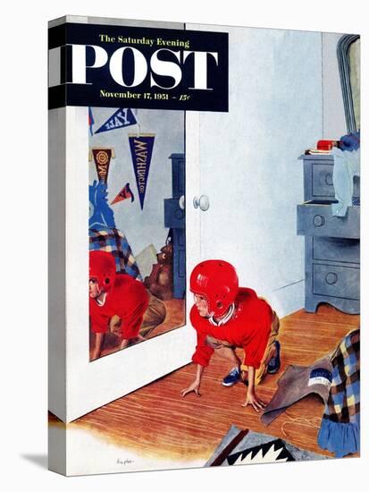 "Home Football" Saturday Evening Post Cover, November 17, 1951-George Hughes-Premier Image Canvas