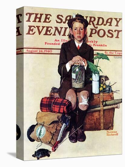 "Home from Camp" Saturday Evening Post Cover, August 24,1940-Norman Rockwell-Premier Image Canvas