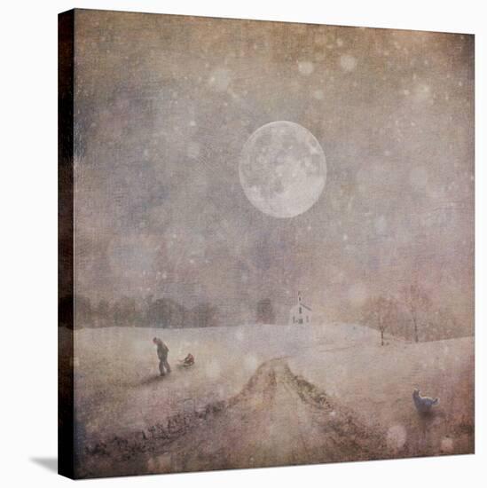 Home From Sledding-Dawne Polis-Stretched Canvas