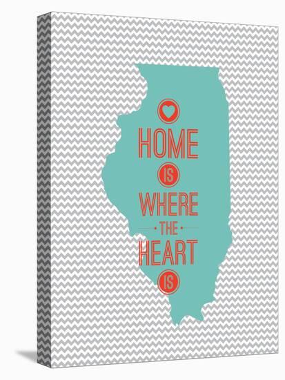 Home Is Where The Heart Is - Illinois-null-Stretched Canvas