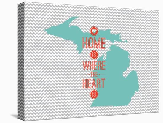 Home Is Where The Heart Is - Michigan-null-Stretched Canvas