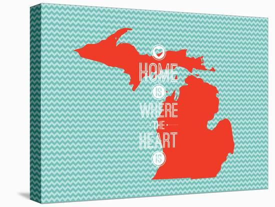 Home Is Where The Heart Is - Michigan-null-Stretched Canvas