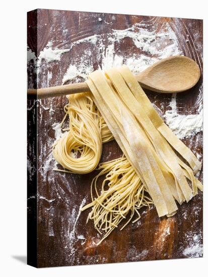Home-Made Pasta with Wooden Spoon-null-Premier Image Canvas