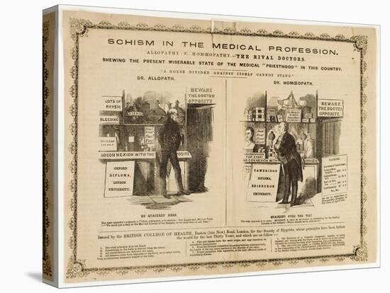 Homeopathy vs. Allopathy, Caricature, 1800s-Science Source-Premier Image Canvas