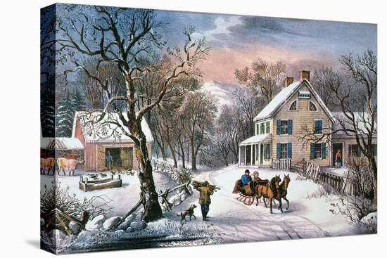 Homestead Winter, 1868-Currier & Ives-Premier Image Canvas
