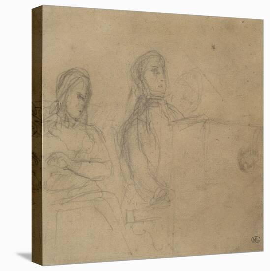 Homme assis devant un piano, une femme à ses côtés; étude pour George Sand et Chopin-Eugene Delacroix-Premier Image Canvas