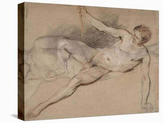 Homme nu étendu et femme nue debout-Jean Antoine Watteau-Premier Image Canvas