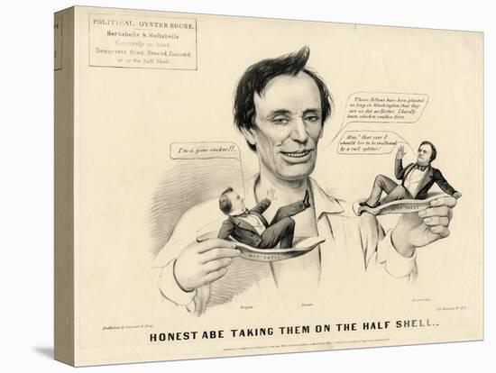 Honest Abe Taking Them on the Half Shell, 1860-Currier & Ives-Premier Image Canvas