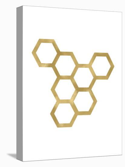 Honeycomb Modern Golden White-Amy Brinkman-Stretched Canvas