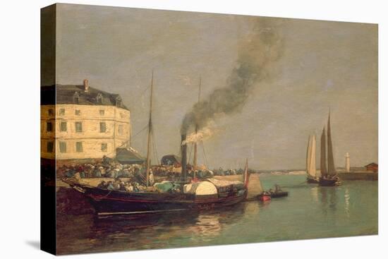 Honfleur. La Jetee, 1854-57 (Oil on Panel)-Eugène Boudin-Premier Image Canvas