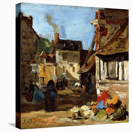 Honfleur, Saint-Catherine Market Place, 1867-1870-Eugène Boudin-Premier Image Canvas