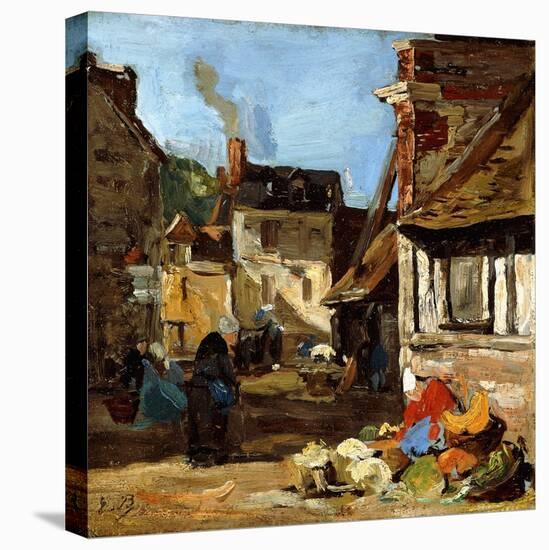 Honfleur, Saint-Catherine Market Place, 1867-1870-Eugène Boudin-Premier Image Canvas