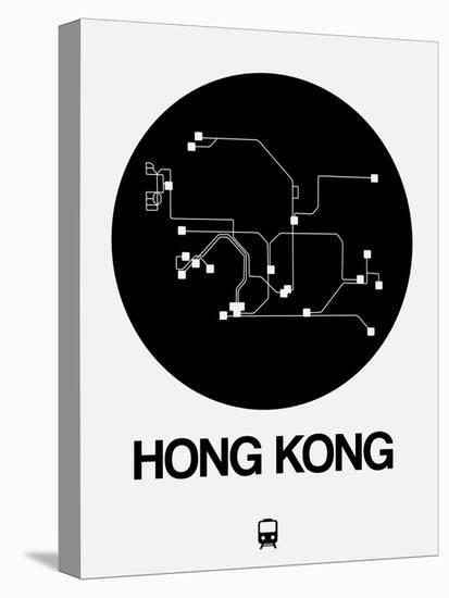 Hong Kong Black Subway Map-NaxArt-Stretched Canvas