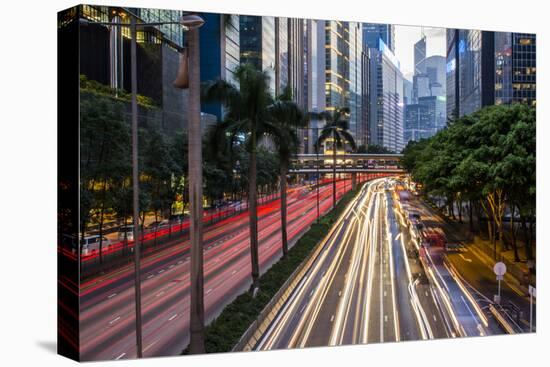 Hong Kong, China. Downtown Traffic , Road with Skyscrapers-Bill Bachmann-Premier Image Canvas