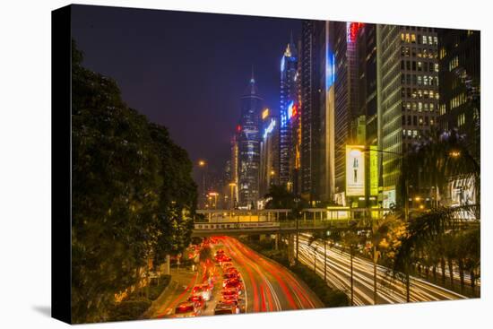 Hong Kong, China. Downtown Traffic , Road with Skyscrapers-Bill Bachmann-Premier Image Canvas